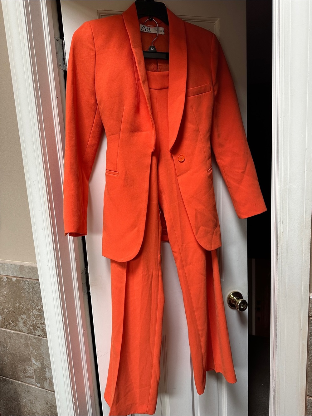 Zara Bright Orange Women’s Two-Piece Tailored Suit